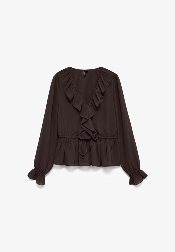 Vero Moda VMDORA - Blouse - chocolate torte