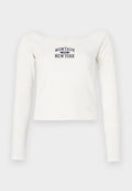 Hollister Co. Lace Trim Off-the-Shoulder San Diego Graphic Tee