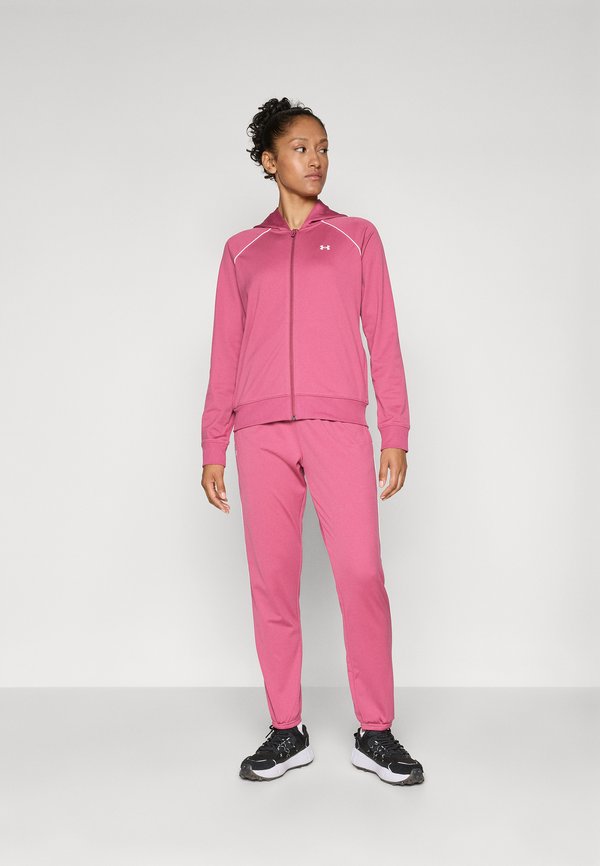 Under Armour RIVAL TRICOT - Tracksuit - fuchsia dusk/white