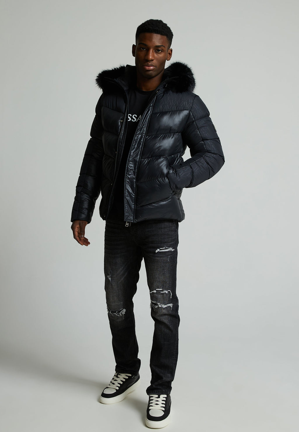 Alessandro Zavetti LAVANDA HIGH SHINE PUFFER JACKET