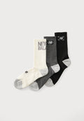 New Balance MULTI LOGO CREW 3 PACK UNISEX - Socks - dark grey heather/black/seasalt