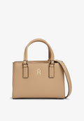 Tommy Hilfiger TH MONOGRAM CROSSBODY TOTE BAG - Handbag - beige