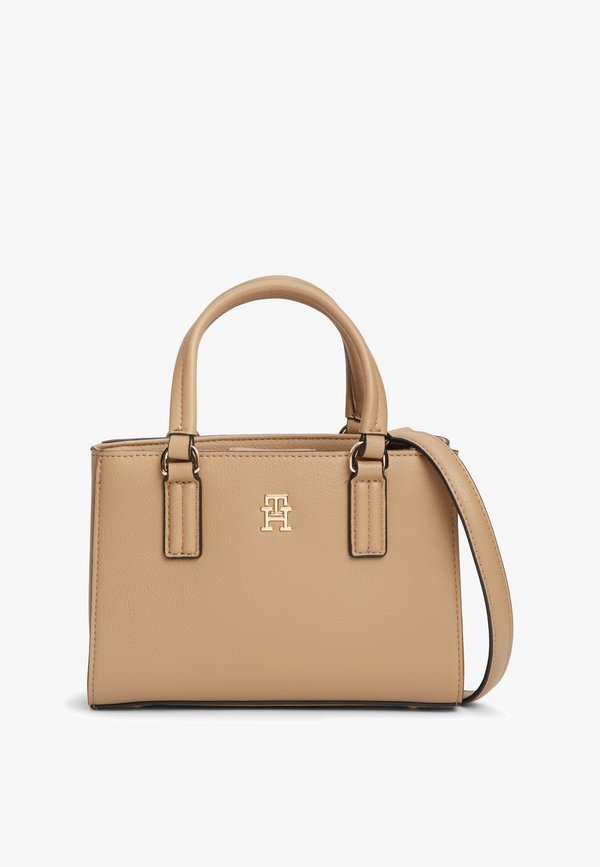 Tommy Hilfiger TH MONOGRAM CROSSBODY TOTE BAG - Handbag - beige
