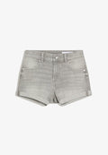 Bershka ROLL-UP - Denim shorts - grey