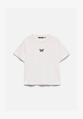 Vero Moda VMSARA METTE SS TOP BOX JRS NOOS - Print T-shirt - snow white