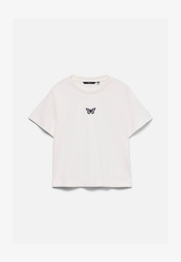 Vero Moda VMSARA METTE SS TOP BOX JRS NOOS - Print T-shirt - snow white