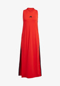 adidas Sportswear ESSENTIALS STRIPES LONG RACERBACK - Jersey dress - pure ruby   black