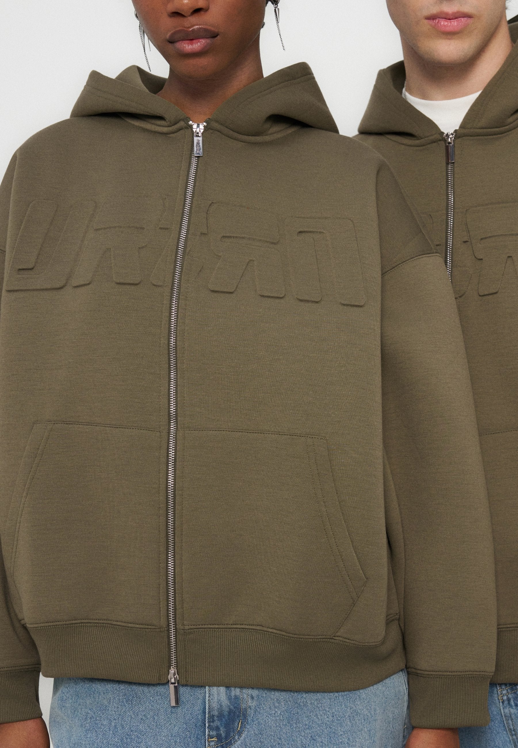 YOURTURN SCUBA BOXY FIT ZIP-UP HOODIE