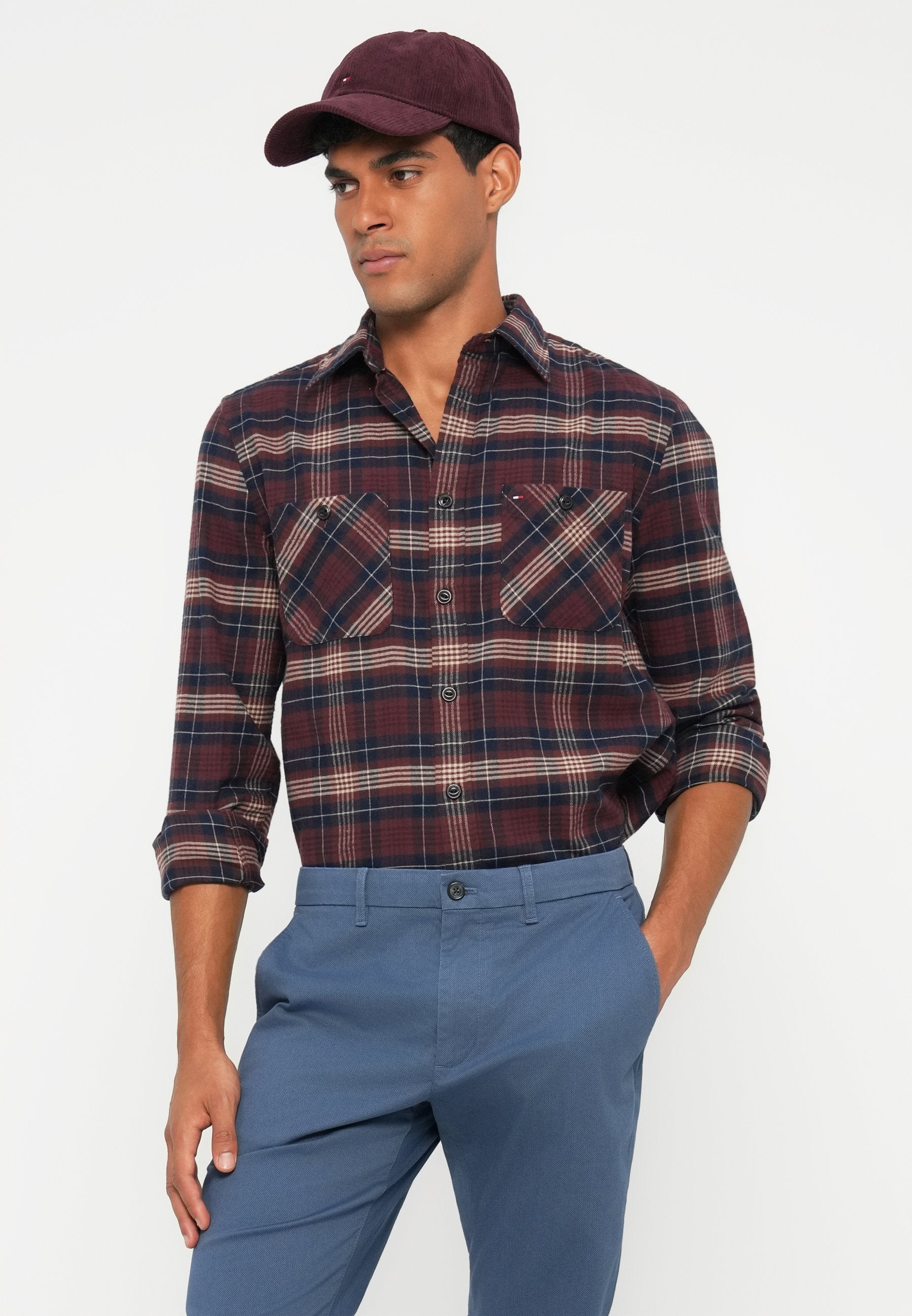 DENTON TEXTURED PRINT STRAIGHT LEG TROUSERS Media 5