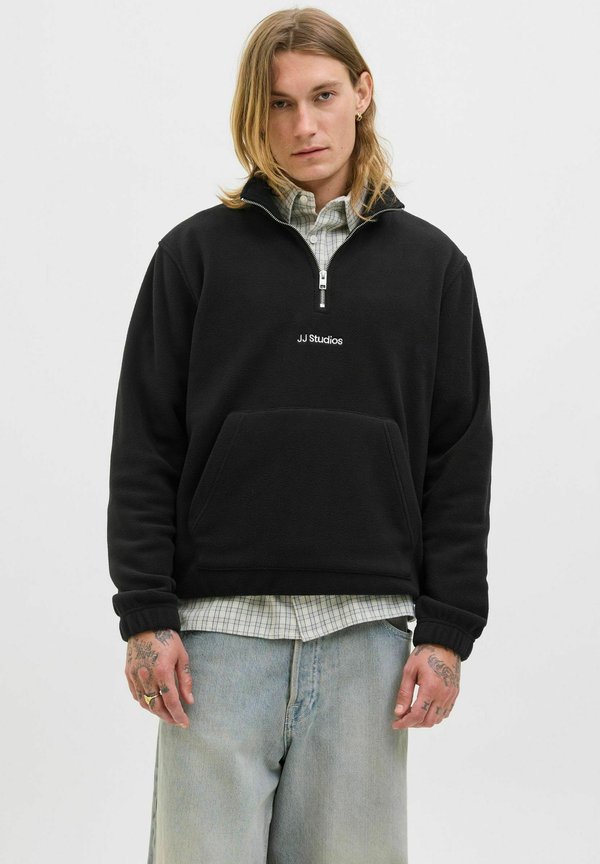 Jack & Jones Fleece sweat Printed Fleece sweat - Fleece jumper - black