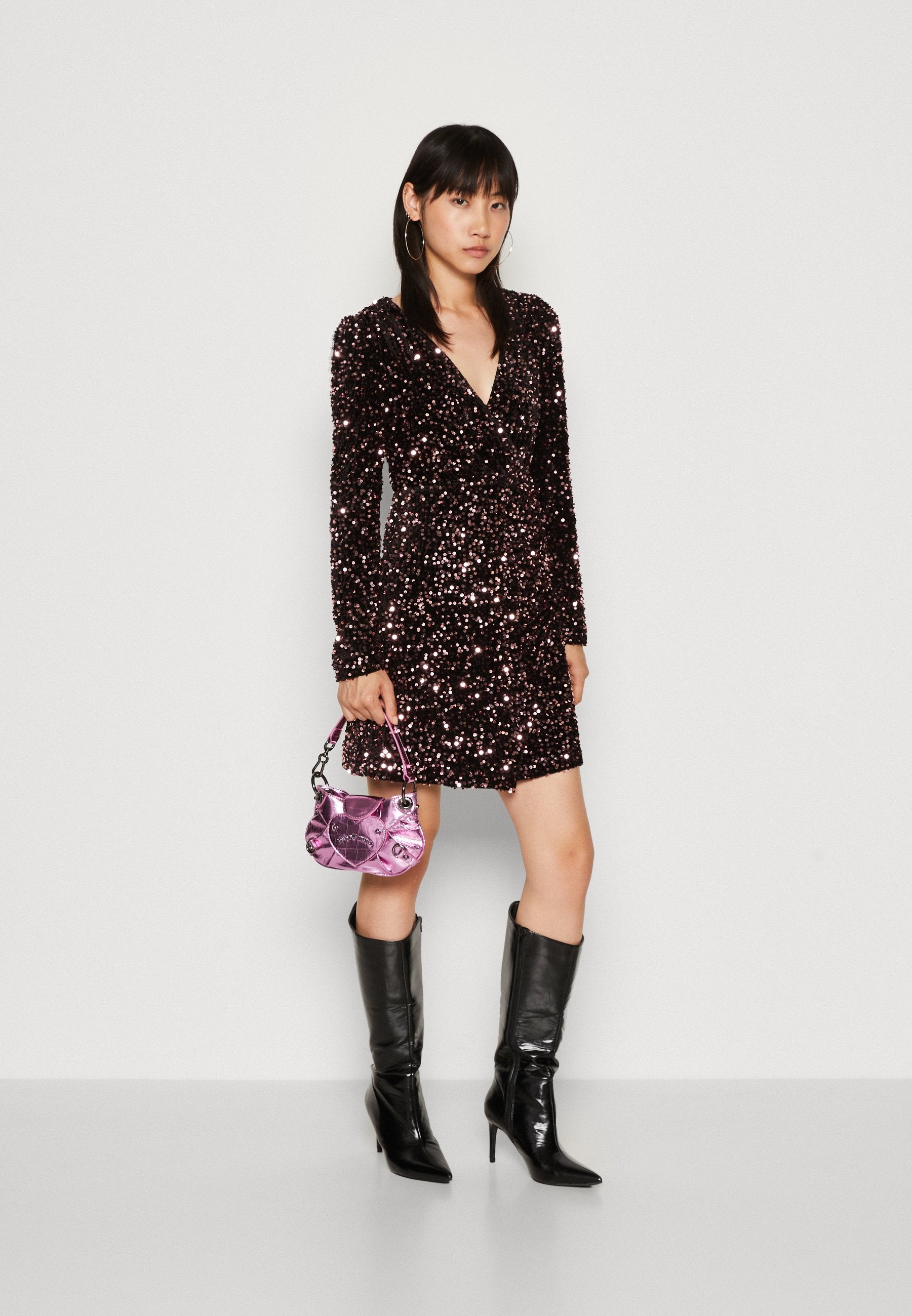ONLANIKA WRAP SEQUIN SHORT DRESS Media 2
