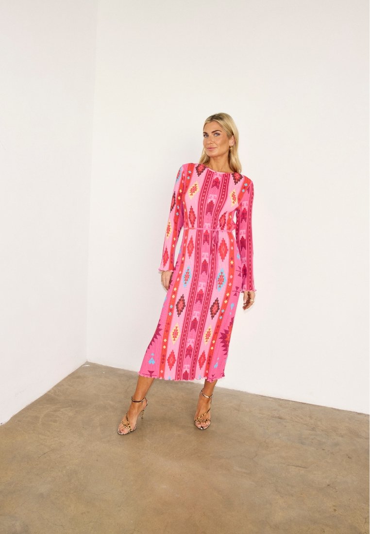 Never Fully Dressed PINK BRIDGET PLISSE DRESS