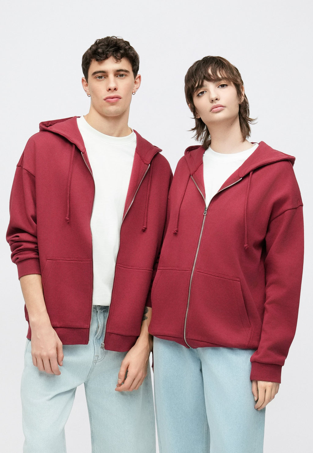 YOURTURN UNISEX RELAXED FIT ZIP-UP HOODIE
