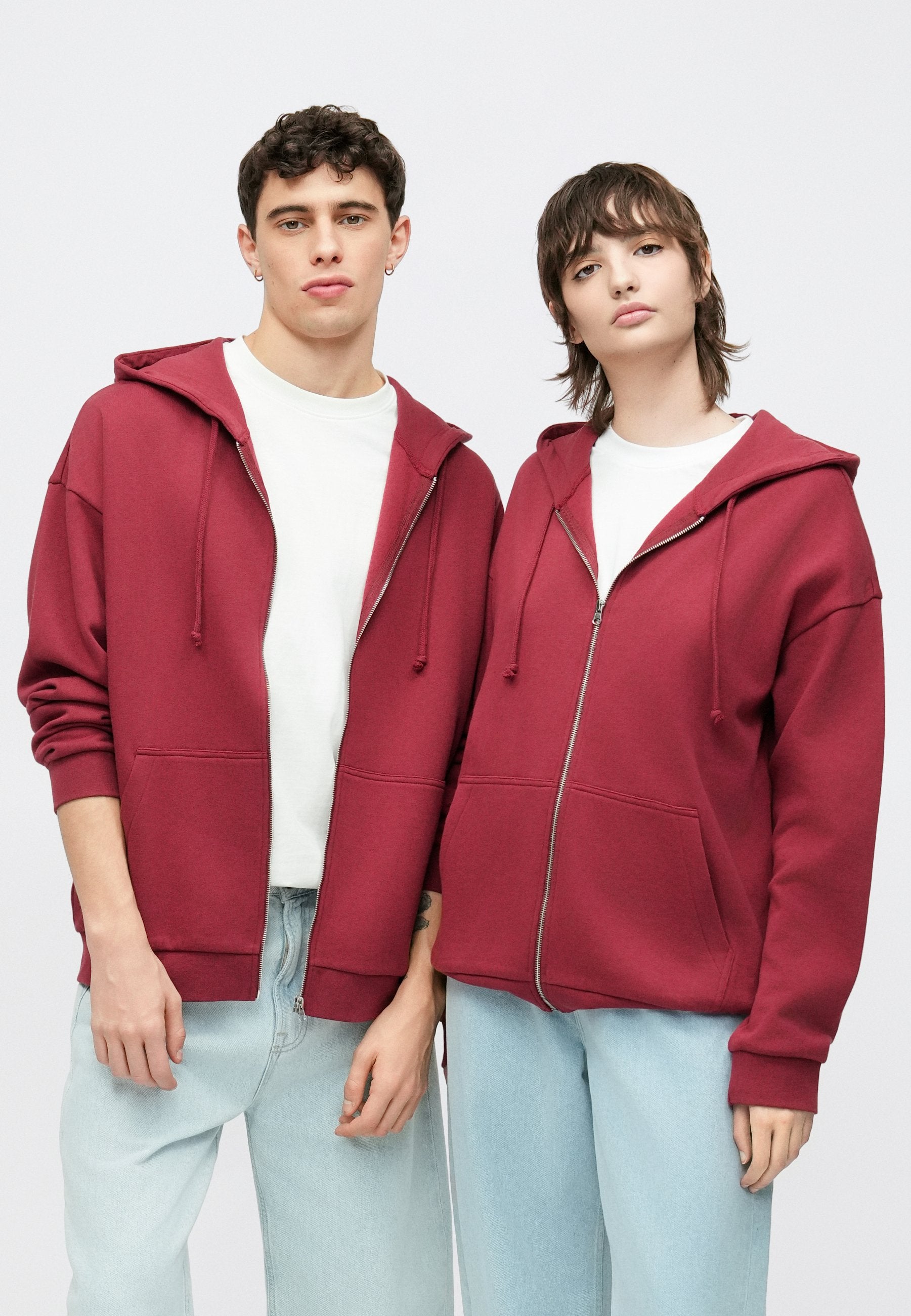 YOURTURN UNISEX RELAXED FIT ZIP-UP HOODIE