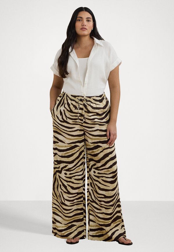 Lauren Ralph Lauren Woman ZEBRA-PRINT LINEN WIDE-LEG PANT