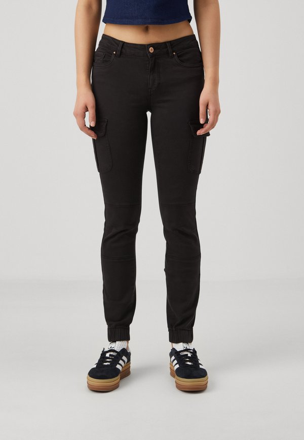 ONLY ONLMISSOURI ANKL - Cargo trousers - black washed