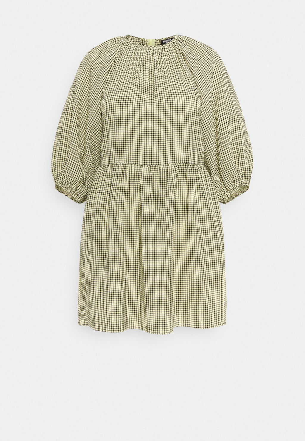 Missguided Plus CHECK PUFF SLEEVE DRESS