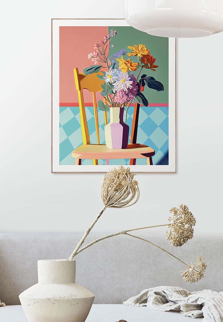 Orange Wallz MULTI FLOWER CHAIR