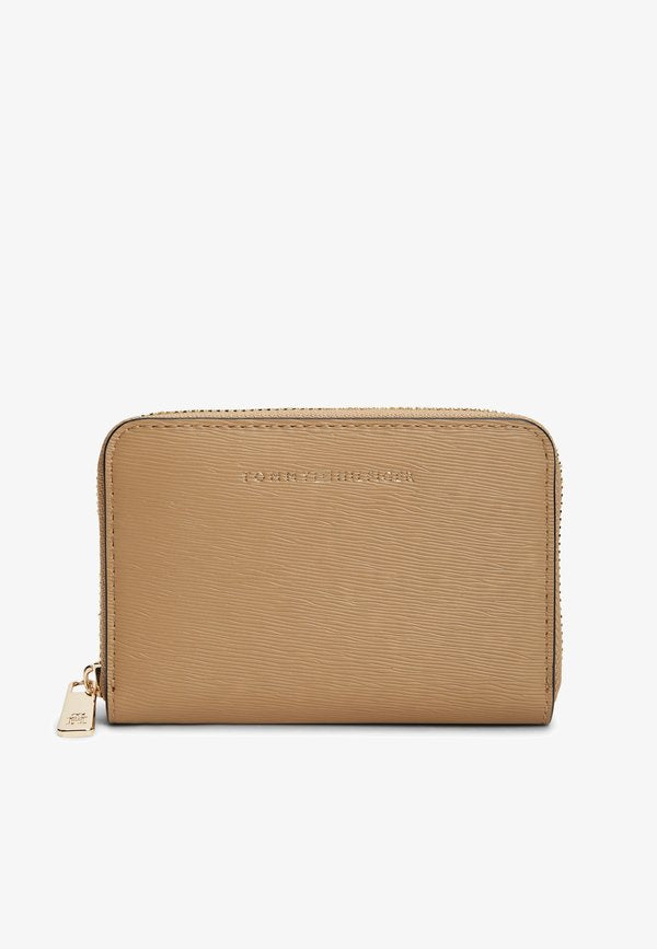 Tommy Hilfiger METALLIC LOGO ZIP-AROUND TEXTURED WALLET - Wallet - safari canvas