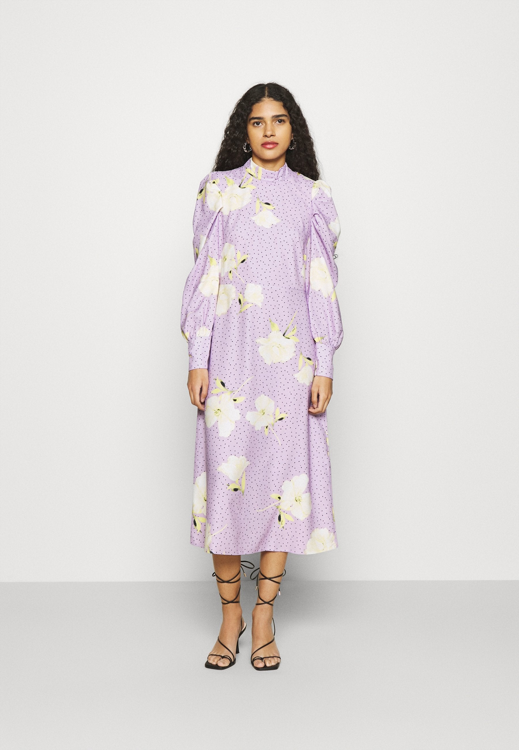 Closet PUFF SLEEVE MIDI DRESS