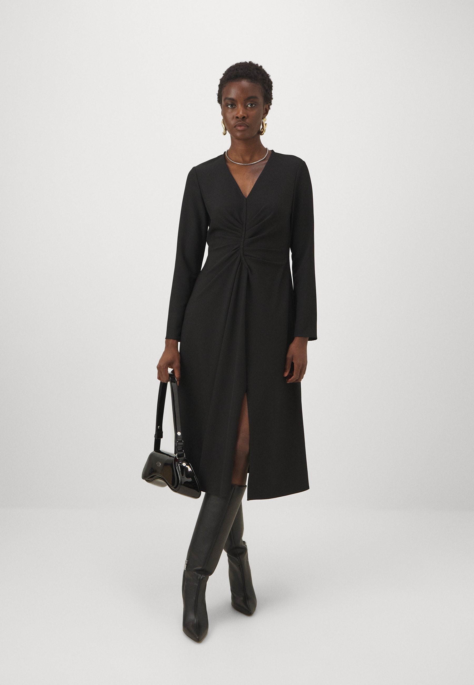 DKNY LONG SLEEVE MIDI DRESS