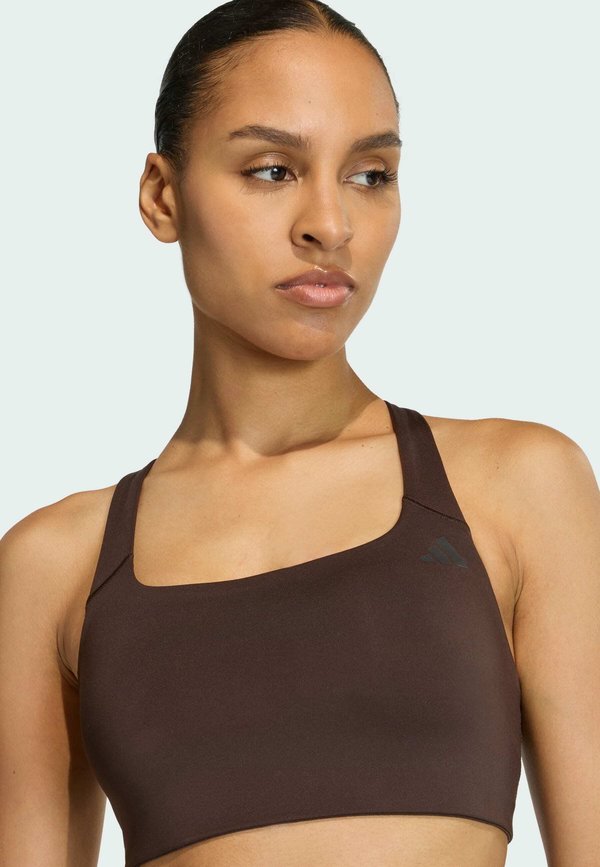 adidas Performance OPTIME WORKOUT MEDIUM SUPPORT BRA - Medium support sports bra - aurora coffee