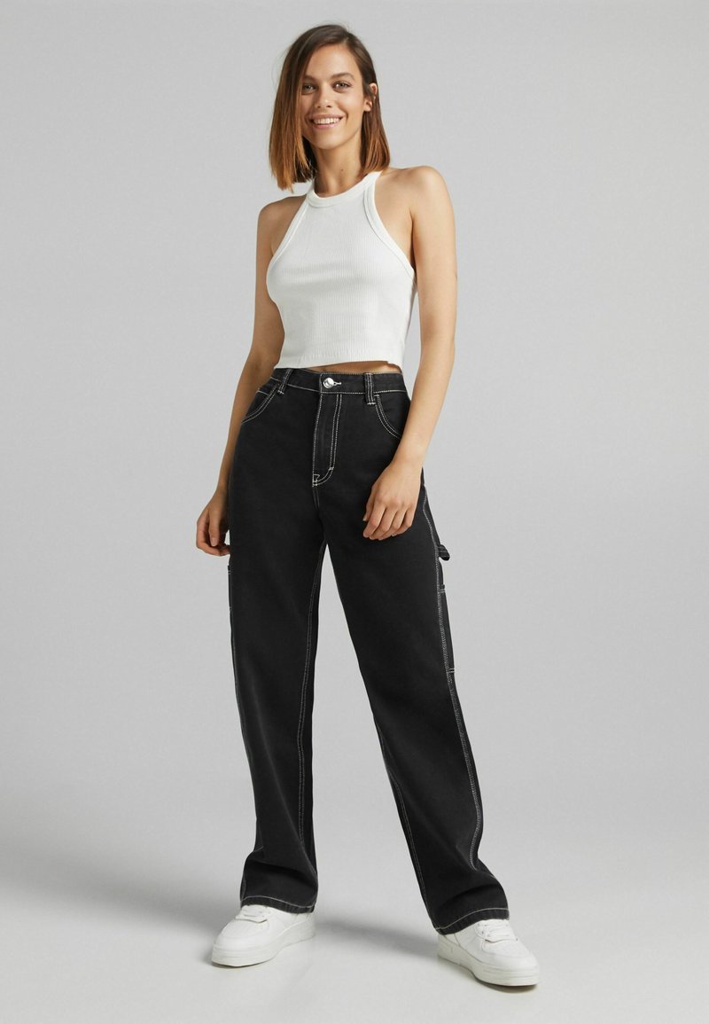 STRAIGHT -CARPENTER TWIL CONTRAST JEANS Media 1