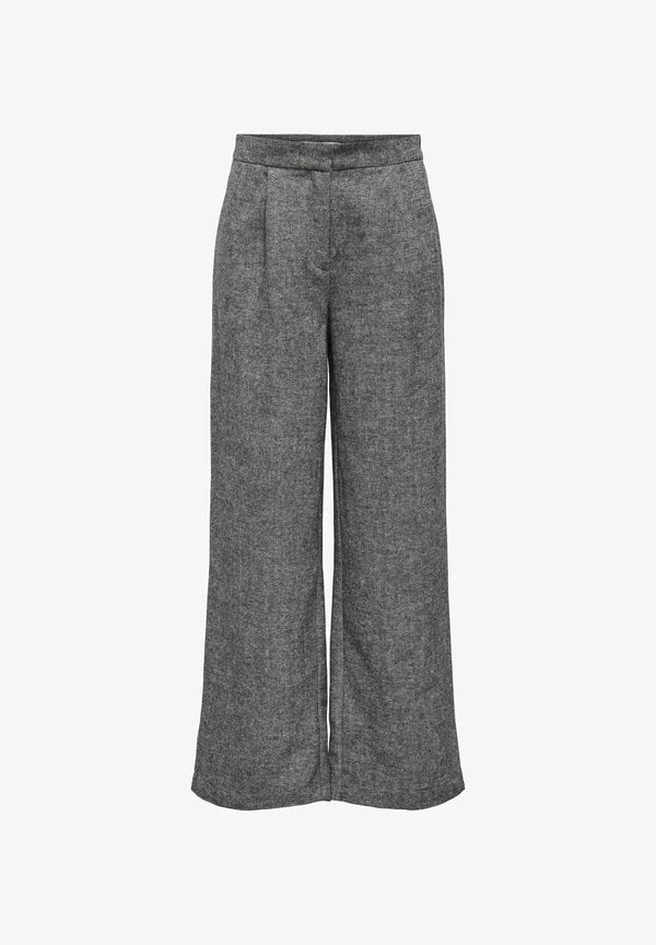 ONLY Tailored ONLBEKKA Wide Leg Fit - Trousers - medium grey melange