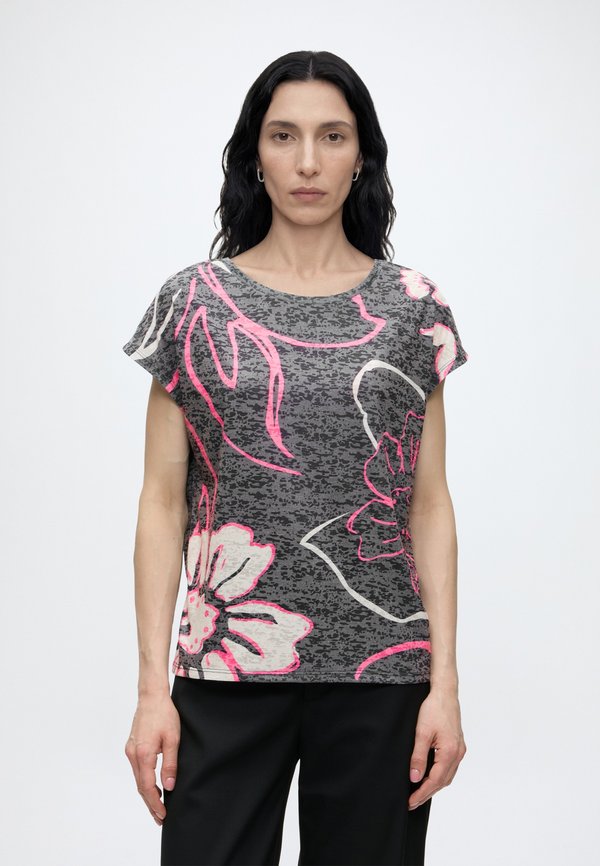 TOM TAILOR BURN OUT WITH ARTWORK - Print T-shirt - sky captain blue