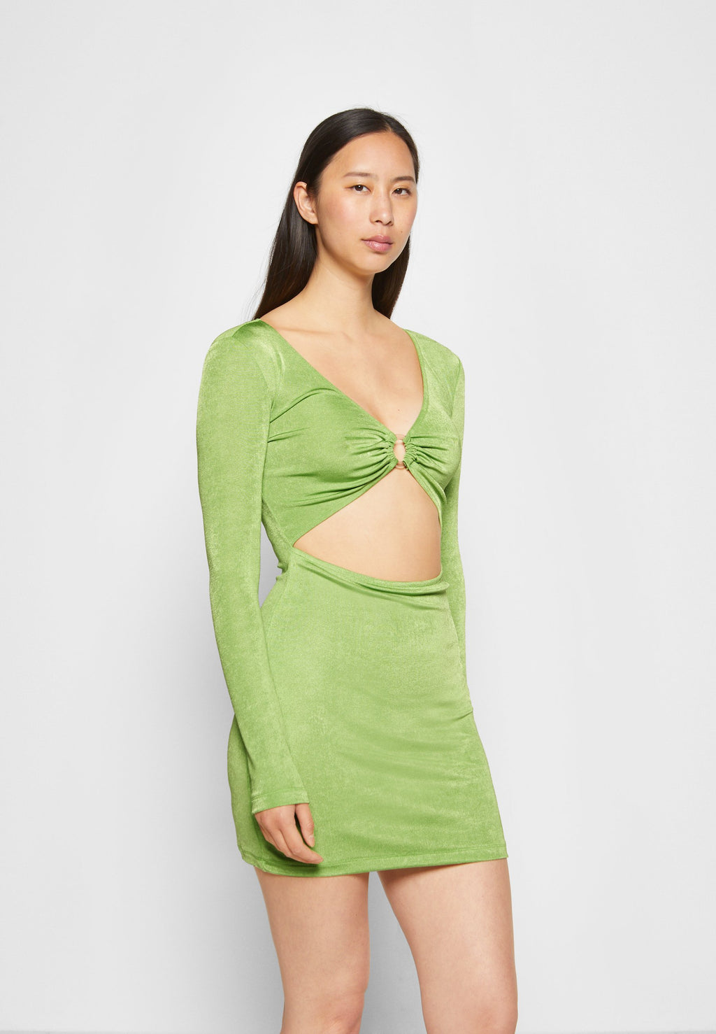 NA-KD CUT OUT LONG SLEEVE MINI DRESS