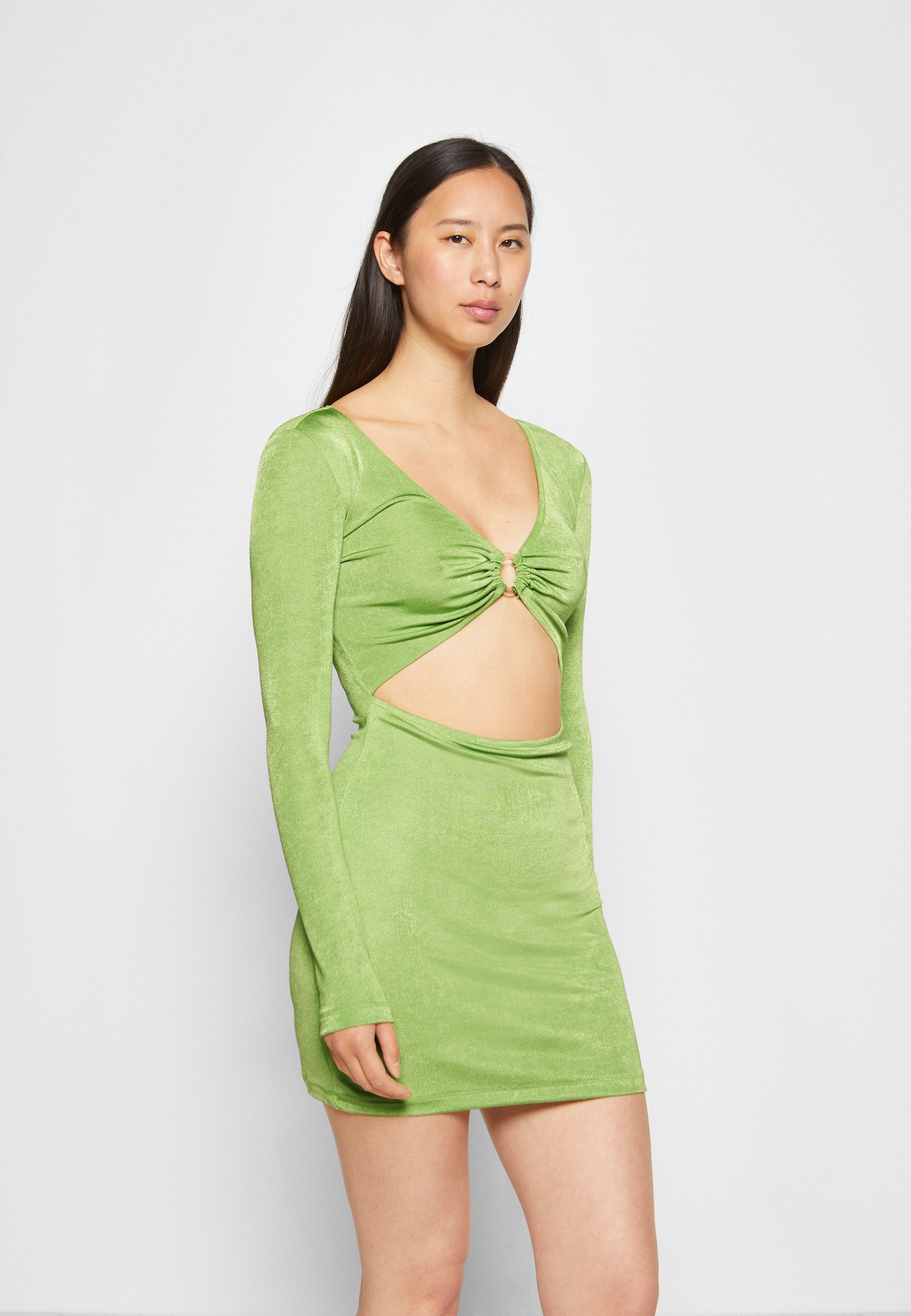 NA-KD CUT OUT LONG SLEEVE MINI DRESS