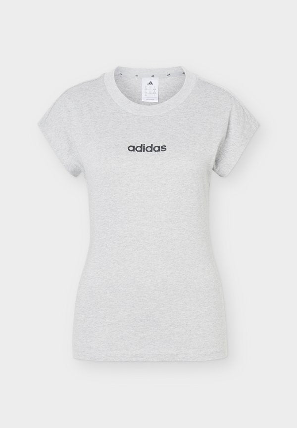 adidas Sportswear ESSENTIALS LINEAR - Basic T-shirt - medium grey heather/black