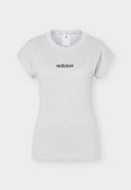 adidas Sportswear ESSENTIALS LINEAR - Basic T-shirt - medium grey heather/black