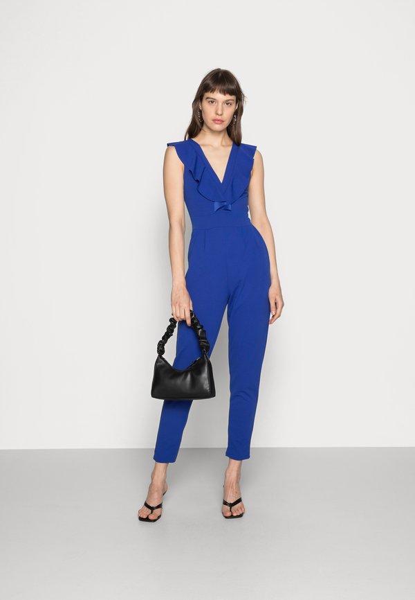 WAL G. LEAH RUFFLE V NECK JUMPSUIT