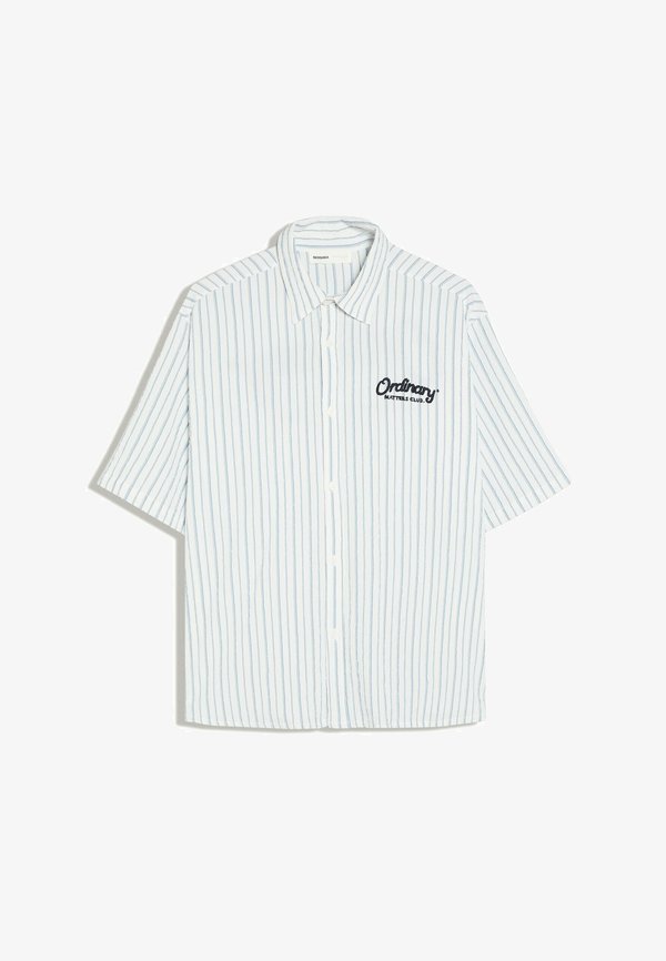 Bershka STRIPED SHORT SLEEVE PRINT - SHIRT - Shirt - white