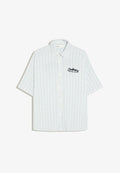 Bershka STRIPED SHORT SLEEVE PRINT - SHIRT - Shirt - white
