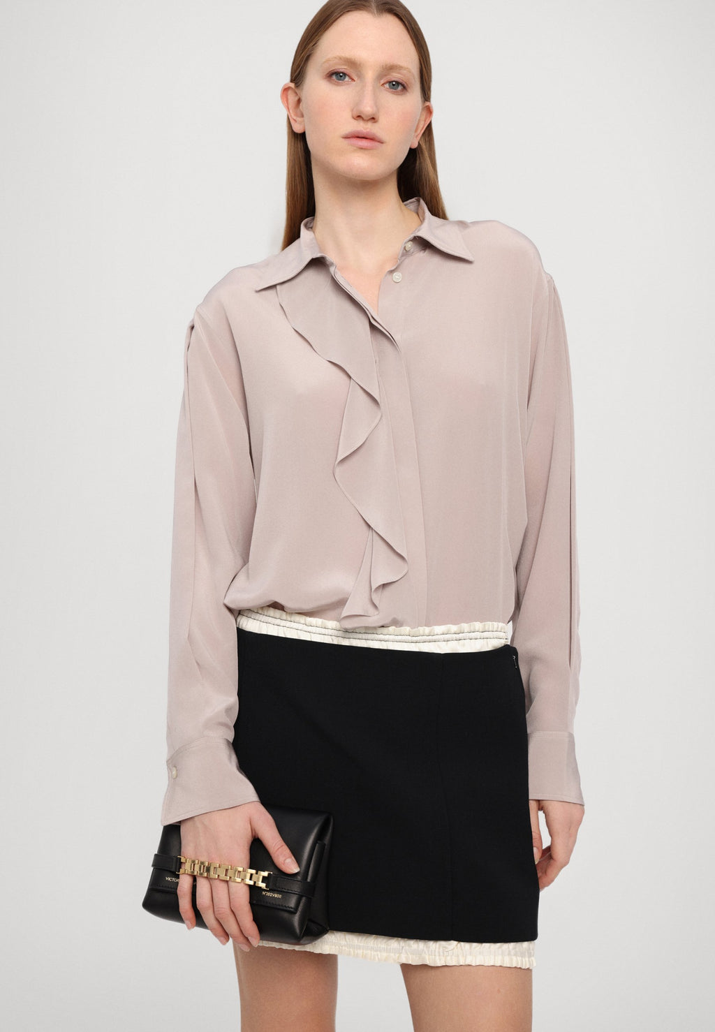Victoria Beckham RUCHED DETAIL MINI SKIRT