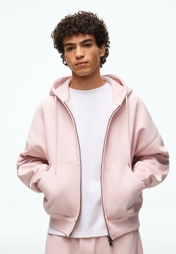 Bershka BASIC ZIP-UP SWEATSHIRT. - Zip-up sweatshirt - light pink