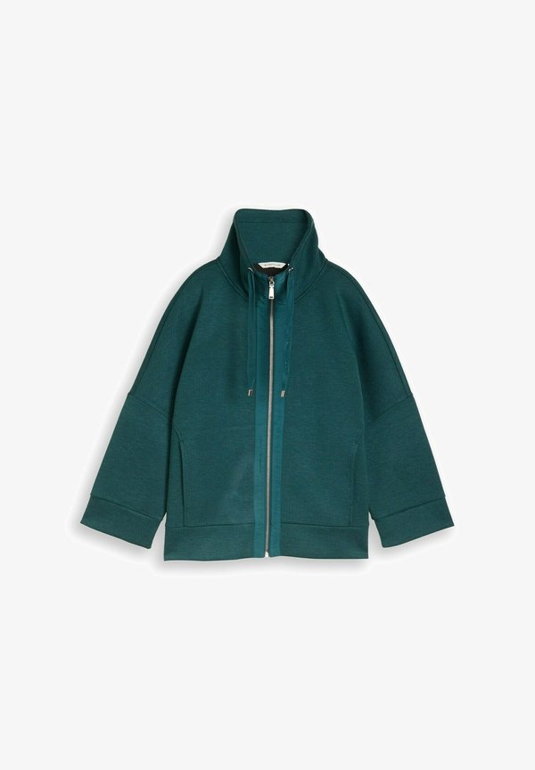 TOM TAILOR BOXY FIT - Zip-up sweatshirt - deep meadow green melange