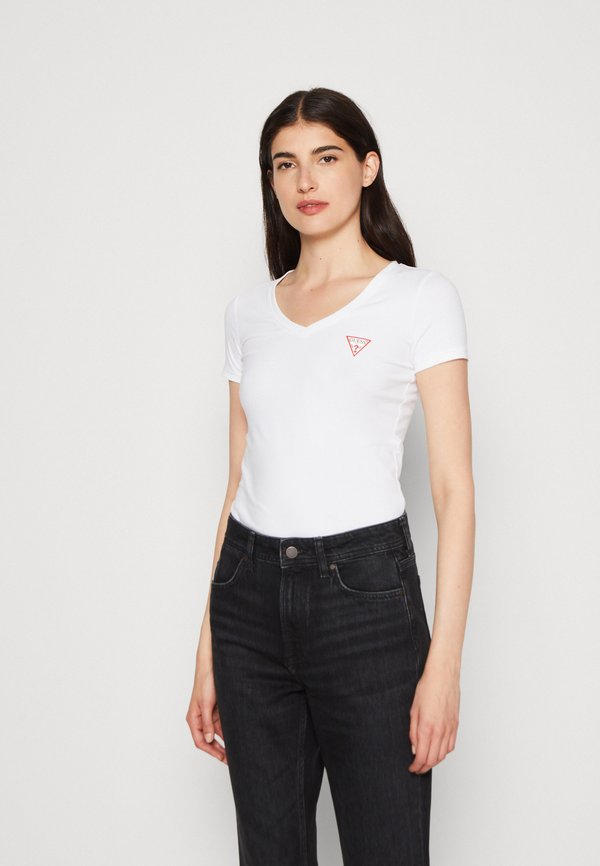 Guess MINI TRIANGLE TEE - Basic T-shirt - pure white