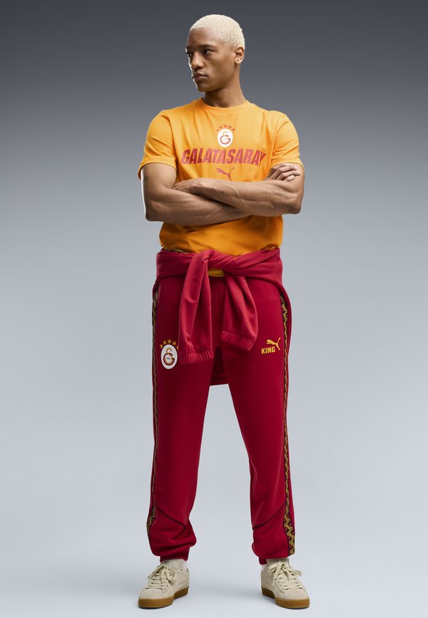Puma GALATASARAY S.K. FTBLCULTURE T-SHIRT - Club wear - summer sunset-dark cherry