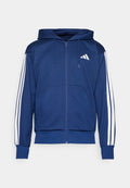 adidas Sportswear ESSENTIALS THREE STRIPES FLEECE - Zip-up sweatshirt - dark blue/white