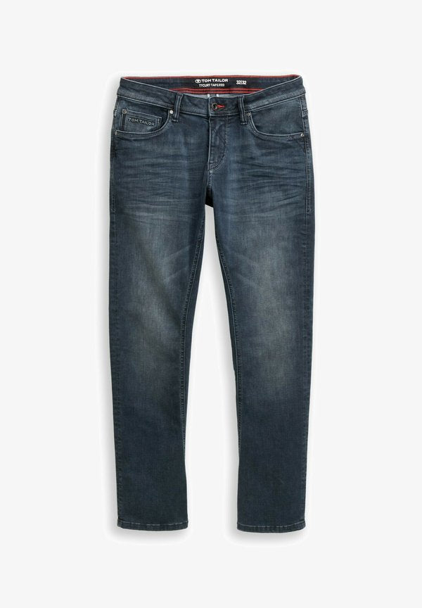 TOM TAILOR TTCURT TAPERED FIT - Straight leg jeans - blue/black denim
