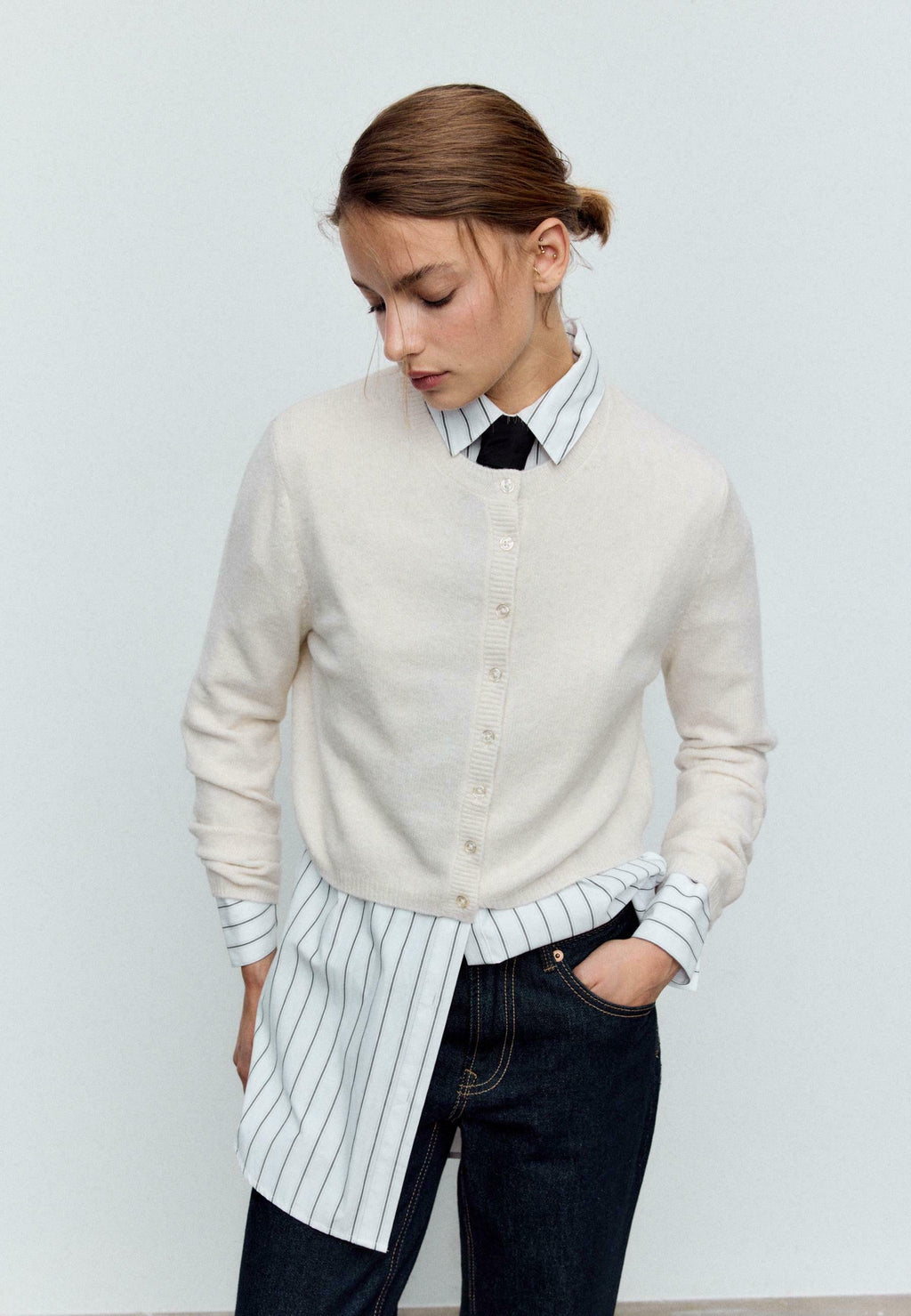 Stradivarius V-NECK PULLOVER SOFT TOUCH 05015479