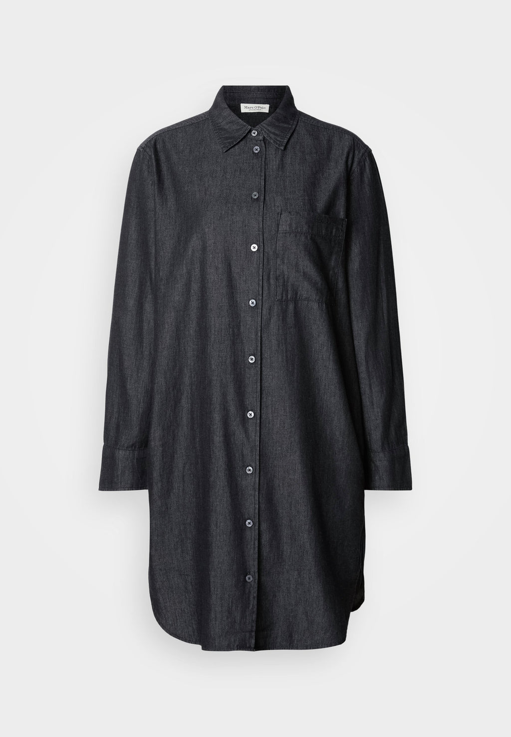 Marc O'Polo SHIRT DRESS ROUND HEM CHEST POCKET COLLAR LONG SLEEVE SOLID
