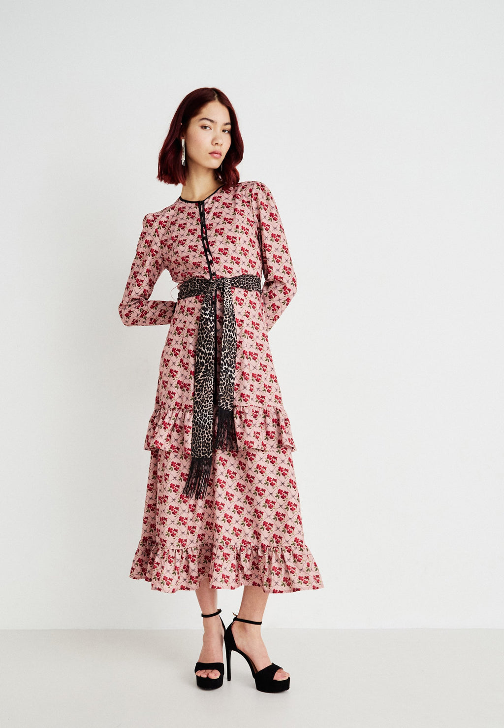 Sister Jane LATTICE FLORAL MIDI DRESS