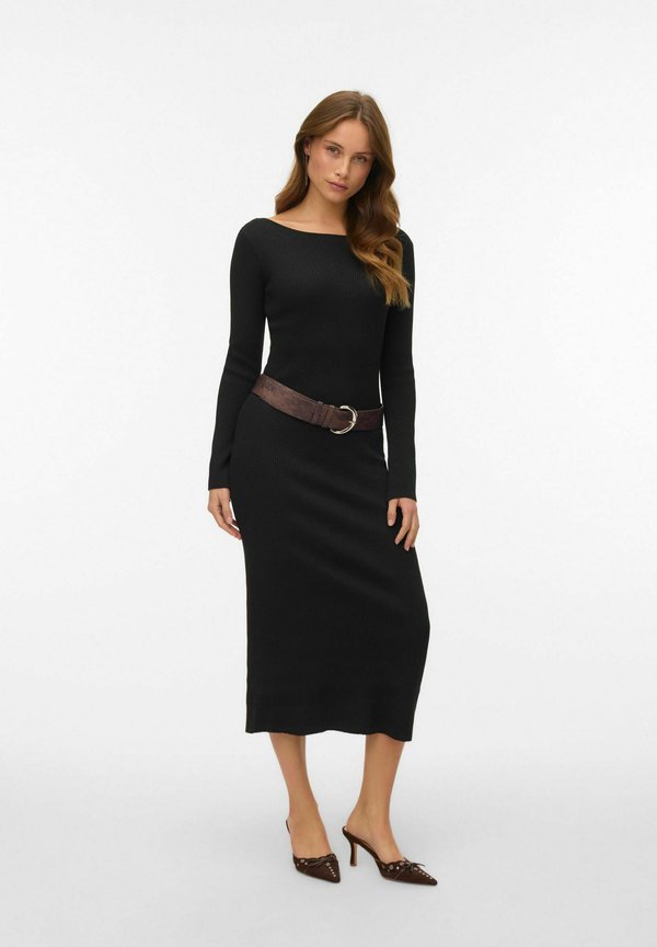 Vero Moda Knitted AWPENELOPE Long - Shift dress - black