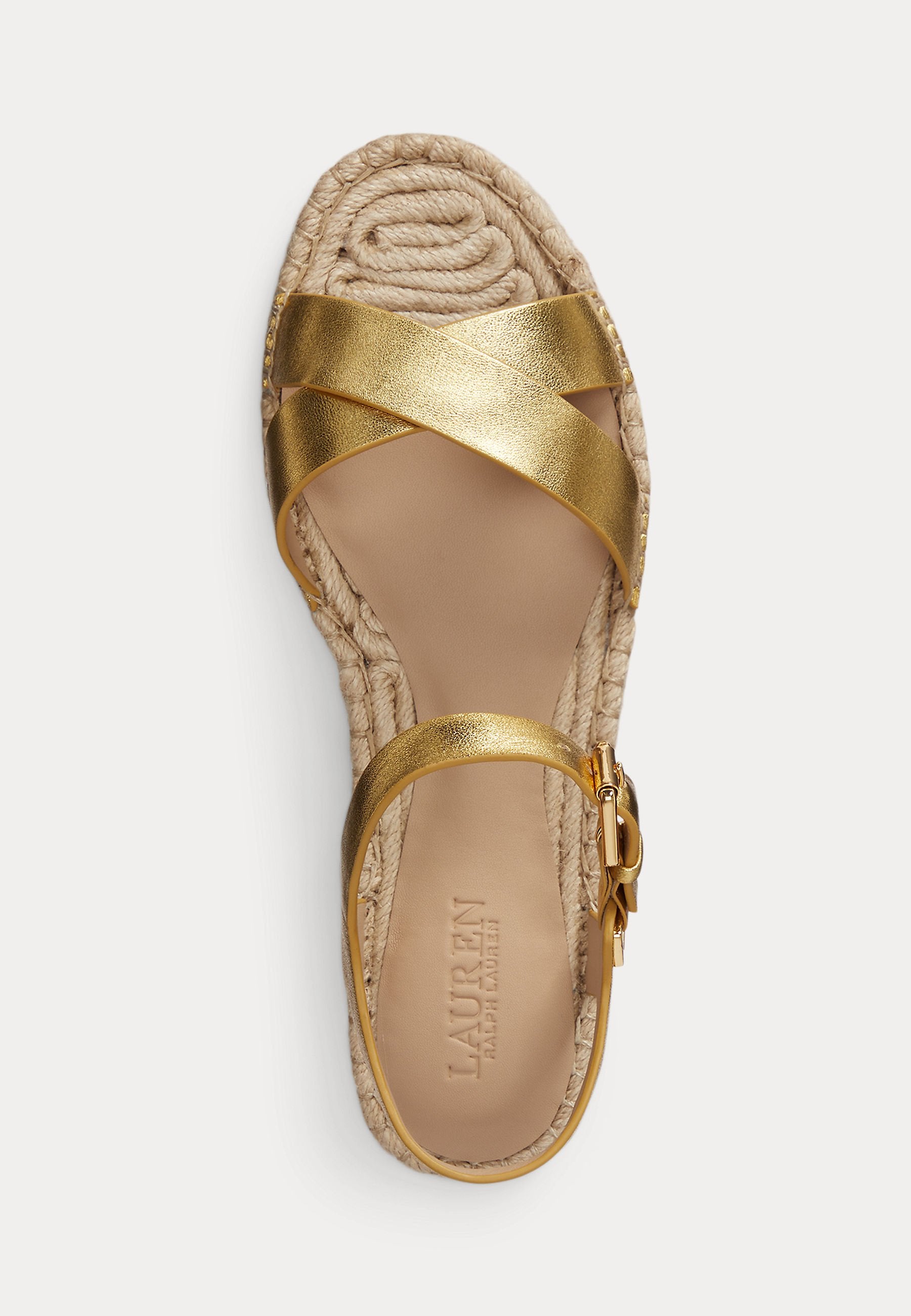 Lauren Ralph Lauren EMERYN METALLIC NAPPA LEATHER ESPADRILLE