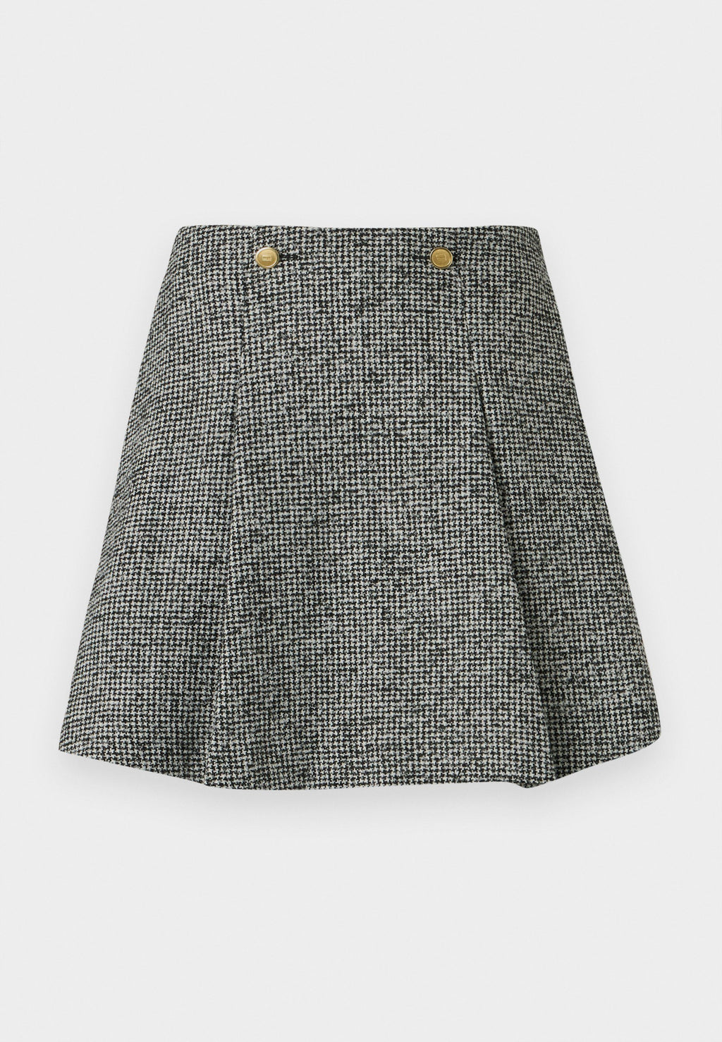 FESTIVE RELAXED HOUNDSTOOTH WOOL BLEND MINI SKIRT Media 1
