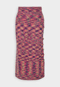 Vintage Supply SPACEDYE MIDI SKIRT WITH SIDE BUTTONDETAIL